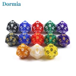 10 Pcs/set Polyhedral Marble Effect 20 Sided Game Dice, for DNDGame Rpg and Other Board Games