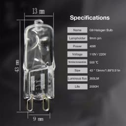 G9 Oven Light High Temperature Resistant Durable Halogen Bulb Lamp For Refrigerators Ovens Fans 40W 500℃ Pin Bulb
