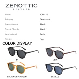 ZENOTTIC Retro Small Round/Square Polarized Sunglasses Vintage Lightweight Frame for Men Women Fashion Shade