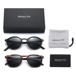 ZENOTTIC Retro Small Round/Square Polarized Sunglasses Vintage Lightweight Frame for Men Women Fashion Shade