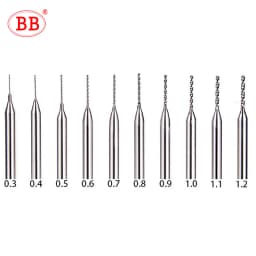 BB Micro Solid Carbide Drill Bit Precision Mini CNC Hole Making 0.15mm to 2.9mm Shank Diameter 3mm 1pcs Metal Steel Plastic