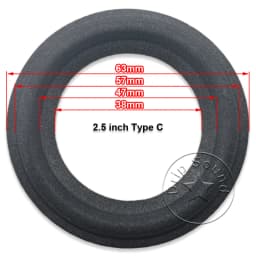 2x 2.5" Inch Speaker Foam/Cloth Folded Edge Ring Loudspeaker Woofer Repair Surround Circle Replacement Parts 63-69mm/2.48"-2.72"