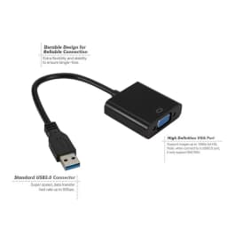 USB 3.0 to VGA Video Display Adapter 1080P Multi-Display External Converter Cable for Projector Laptop Monitor PC Windows 7/8