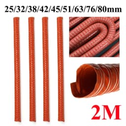 2M 25/32/38/42/45/51/63/76/80mm Car Hood Air Intake Pipe Car Hood Air Intake Pipe 1m Air Ducting Hose Tube Flexible Filter Pipe