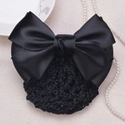 Professional Fashion Women Bow Barrette Hair Clip Cover Bowknot Bun Net Snood Hairnet Styling Accessory Office Worker Headwear