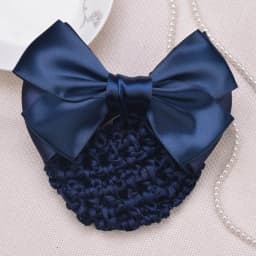 Professional Fashion Women Bow Barrette Hair Clip Cover Bowknot Bun Net Snood Hairnet Styling Accessory Office Worker Headwear
