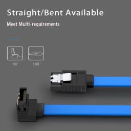 Urgrico SATA Cable to Hard Disk SSD Adapter HDD Cable SATA3.0 90 Degree for Asus MSI Gigabyte Motherboard Cable SATA