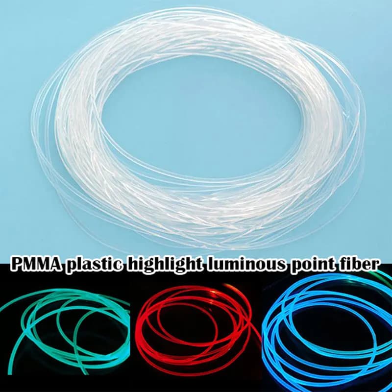 1M PMMA Side Glow Optical Fiber Cable D1.5/2/2.5/3/4/5mm Car Optic Cable Ceiling Lighting for Home Garden Party Light Decoration