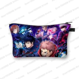 Japanese Anime Jujutsu Kaisen Cosmetic Bag Gojo Satoru Tops Yuji Itadori Girls Makeup Bags Women Cosmetic Case Mini Handbag