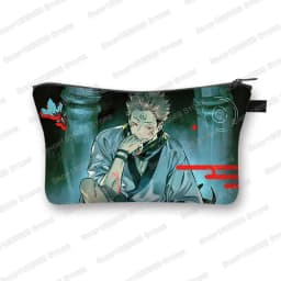 Japanese Anime Jujutsu Kaisen Cosmetic Bag Gojo Satoru Tops Yuji Itadori Girls Makeup Bags Women Cosmetic Case Mini Handbag