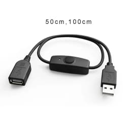 2025 Data Sync USB 2.0 Extender Cord USB Extension Cable With ON OFF Switch LED Indicator for Raspberry Pi PC USB Fan LED Lamp
