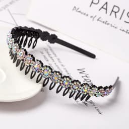 Unisex Alice Hairband Bezel Headband Men Women Sports Hair Band Hoop Top Metal Double Bangs Flower Rhinestone Hair Accessories