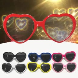 Love Heart Shaped Effects Glasses Watch The Lights Change to Heart Shape At Night Diffraction Glasses Women Fashion Sunglasses