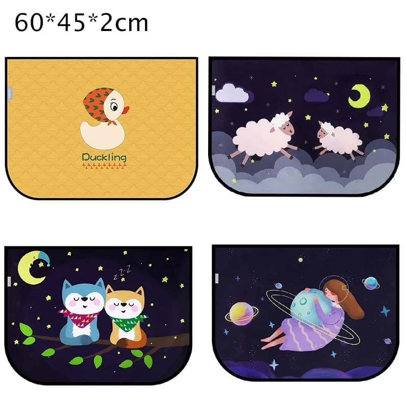 Universal Car Sun Shade Cover Magnetic UV Protection Curtain Side Window Sunshade Cover For Baby Kids Cute Cartoon Shade Tools