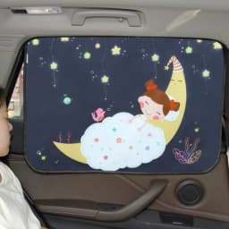 Universal Car Sun Shade Cover Magnetic UV Protection Curtain Side Window Sunshade Cover For Baby Kids Cute Cartoon Shade Tools