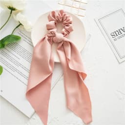 Fashion Leopard Print Bow Satin Long Ribbon Ponytail Scarf Hair Tie Scrunchies Women Girls Elastic Hair Bands Hair Accessories