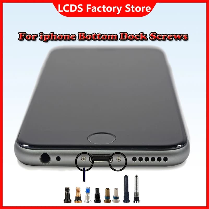 4pcs/lot Back Cover Screw For iPhone 5 5S 6 6S 7 8 Plus X Bottom Dock Connector Five Star Pentalobe Screws