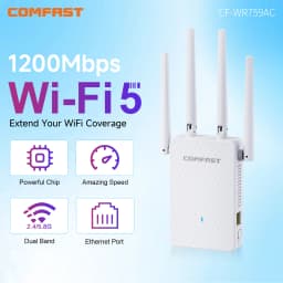 COMFAST 1200Mbps WiFi Repeater Smart Router Wifi Amplifier Dual Band 2.4G&5G Wireless Extender Signal Wi-Fi Long Range Amplifier