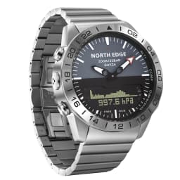 NORTH EDGE Men‘s Dive 50M Sports Digital Watch Luxury Full Steel Business Watches Waterproof 200m Altimeter Barometer Compass