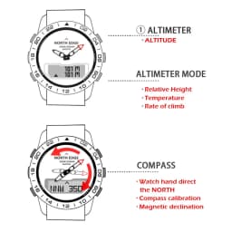 NORTH EDGE Men‘s Dive 50M Sports Digital Watch Luxury Full Steel Business Watches Waterproof 200m Altimeter Barometer Compass