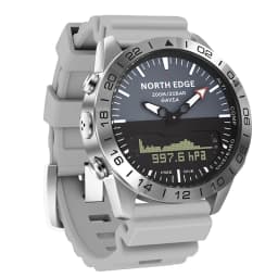 NORTH EDGE Men‘s Dive 50M Sports Digital Watch Luxury Full Steel Business Watches Waterproof 200m Altimeter Barometer Compass