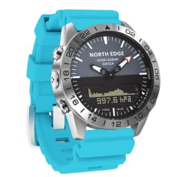 NORTH EDGE Men‘s Dive 50M Sports Digital Watch Luxury Full Steel Business Watches Waterproof 200m Altimeter Barometer Compass