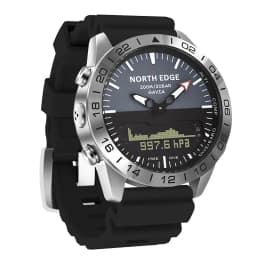 NORTH EDGE Men‘s Dive 50M Sports Digital Watch Luxury Full Steel Business Watches Waterproof 200m Altimeter Barometer Compass