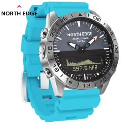 NORTH EDGE Men‘s Dive 50M Sports Digital Watch Luxury Full Steel Business Watches Waterproof 200m Altimeter Barometer Compass