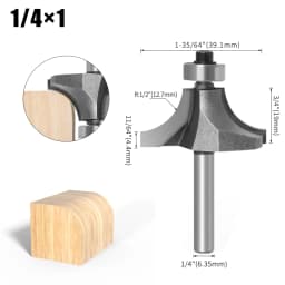 1/4&6mm Shank Corner Round Over Router Bit with Bearing Milling Cutter for Wood Woodwork Tungsten Carbide