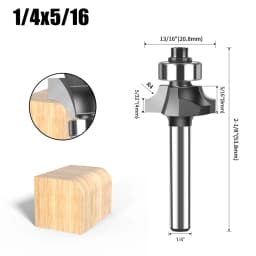 1/4&6mm Shank Corner Round Over Router Bit with Bearing Milling Cutter for Wood Woodwork Tungsten Carbide