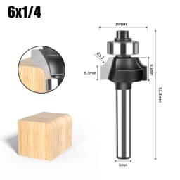 1/4&6mm Shank Corner Round Over Router Bit with Bearing Milling Cutter for Wood Woodwork Tungsten Carbide