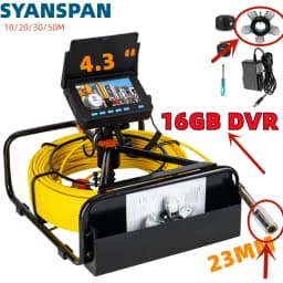 Sewer Pipe Inspection Camera DVR 16GB Video Recording,SYANSPAN Drain Industrial Endoscope Waterproof 8500MHA Battery 20/30/50M