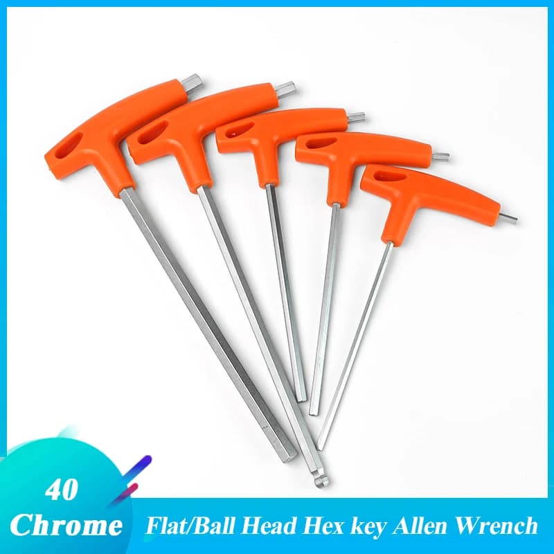 2/2.5/3/4/5/6/8/10mm Flat/Ball Head Hex Key Allen Wrench Hand Tool Universal Quick Snap Adapter Chrome Vanadium Steel Hexagona