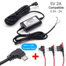 5V 2A Dash Cam Car Camcorder Vehicle DVR Hardwire Kit Cord Cable Power Cable With Mini Micro Type-C USB 3.1Meters Auto Charging