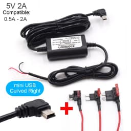 5V 2A Dash Cam Car Camcorder Vehicle DVR Hardwire Kit Cord Cable Power Cable With Mini Micro Type-C USB 3.1Meters Auto Charging