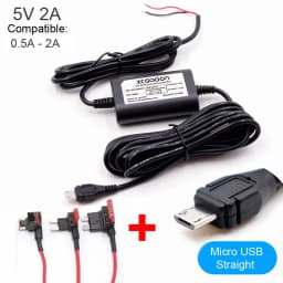 5V 2A Dash Cam Car Camcorder Vehicle DVR Hardwire Kit Cord Cable Power Cable With Mini Micro Type-C USB 3.1Meters Auto Charging