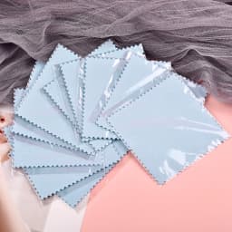50/10 pcs 8x8cm Silver Polishing Cloth Jewelry Cleaning Anti Tarnish Reusable Soft Wiping Cloth Keep Jewelry Shining Tools