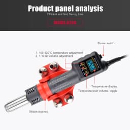JCD 750W Micro Hot Air Gun 8208 Portable LCD Display Rework Station Heat Gun Hair Dryer Temperature Adjustable BGA Welding Tools