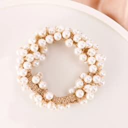 Woman Elegant Pearl Hair Ties Beads Girls Bow Scrunchies Rubber Hairbands Ponytail Holders Hair Accessories Elastic Hair Bands