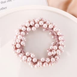 Woman Elegant Pearl Hair Ties Beads Girls Bow Scrunchies Rubber Hairbands Ponytail Holders Hair Accessories Elastic Hair Bands