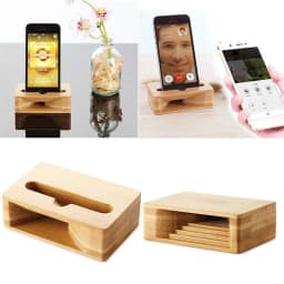 Phone Sound Amplifier Universal Phone Holder Stand Cellphone Wood Loudspeaker Holder