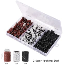 Nail Sanding Ring Bands 80/120/180/240 Grit Electric Manicure Drill Grinding Heads UV Gel Polish Removal Pedicure Abrasive Tools