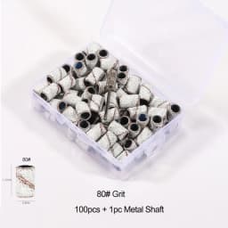 Nail Sanding Ring Bands 80/120/180/240 Grit Electric Manicure Drill Grinding Heads UV Gel Polish Removal Pedicure Abrasive Tools