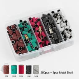 Nail Sanding Ring Bands 80/120/180/240 Grit Electric Manicure Drill Grinding Heads UV Gel Polish Removal Pedicure Abrasive Tools