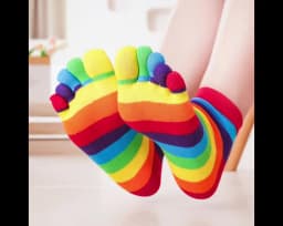 Split Toe Rainbow Socks Woman Lady Girls Colorful Striped 5 Finger Socks Cotton Bright Color Young Fashion Happy Socks with Toes