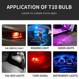 10Pcs Glass Cob LED Car Bulbs W5W 194 T10 Wedge License Plate Lamp Dome Light White Auto Interior Reading Running Parking Backup