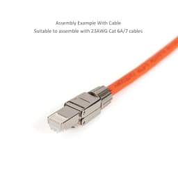 RJ45 8P8C Cat 6A Cat7 Field Connector Full Shielded Termination Plug Toolless Modular Plug for 23AWG Solid Installation Cables