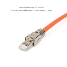RJ45 8P8C Cat 6A Cat7 Field Connector Full Shielded Termination Plug Toolless Modular Plug for 23AWG Solid Installation Cables