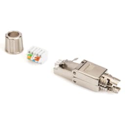 RJ45 8P8C Cat 6A Cat7 Field Connector Full Shielded Termination Plug Toolless Modular Plug for 23AWG Solid Installation Cables