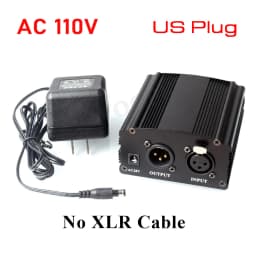 Woopker 48V Phantom Power Supply with XLR Cable for Condenser Microphone BM 800 858 Audio Recording Karaoke Sound Equipment
